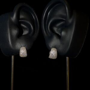 Elegant Silver Pave Earrings